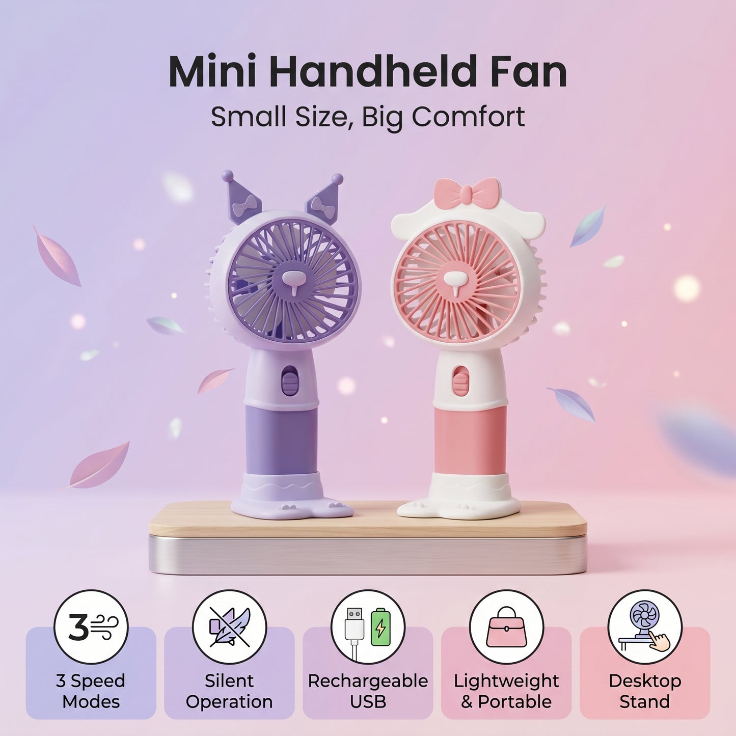 Mini Handheld Fan – Portable USB Rechargeable Cooling Fan