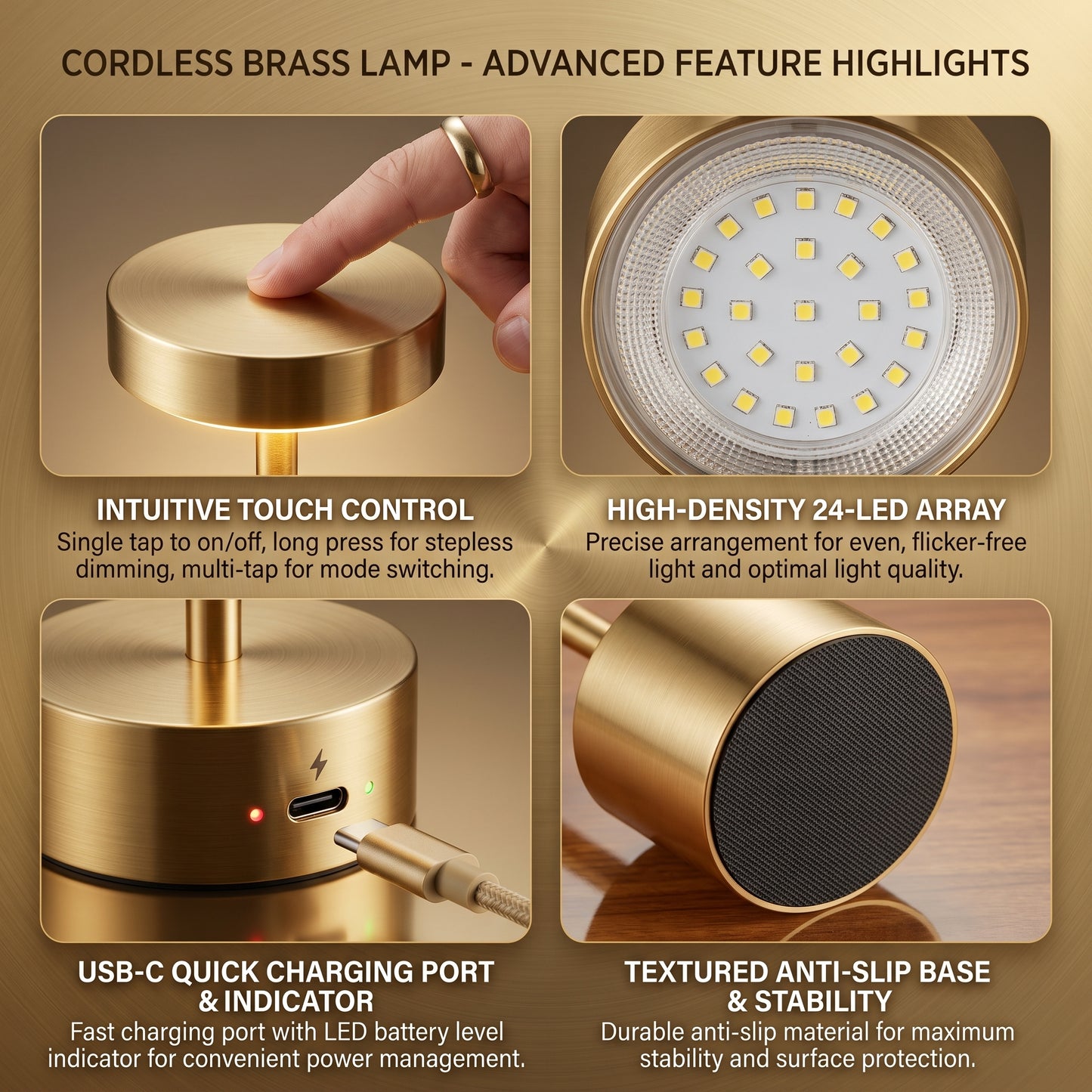 Luxury LED Table Lamp | Modern Touch Control Designer Lamp